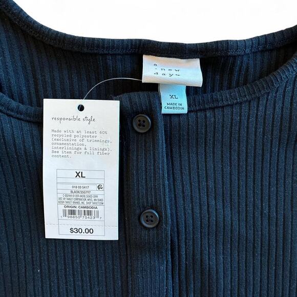 Black Ribbed Midi Dress - Picture 2 of 3